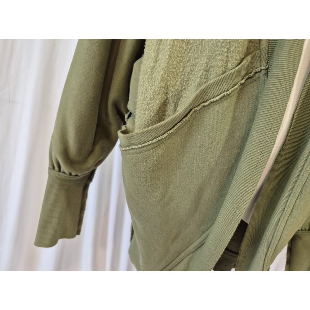 Anthropologie Pilcro Aubrey Draped Cardigan Oversized Green Fleece Small - Picture 5 of 13